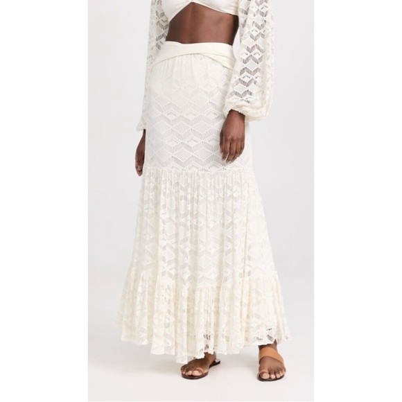 PatBo Crochet Midi Skirt Ivory Size Small/Pequeno - Picture 2 of 13